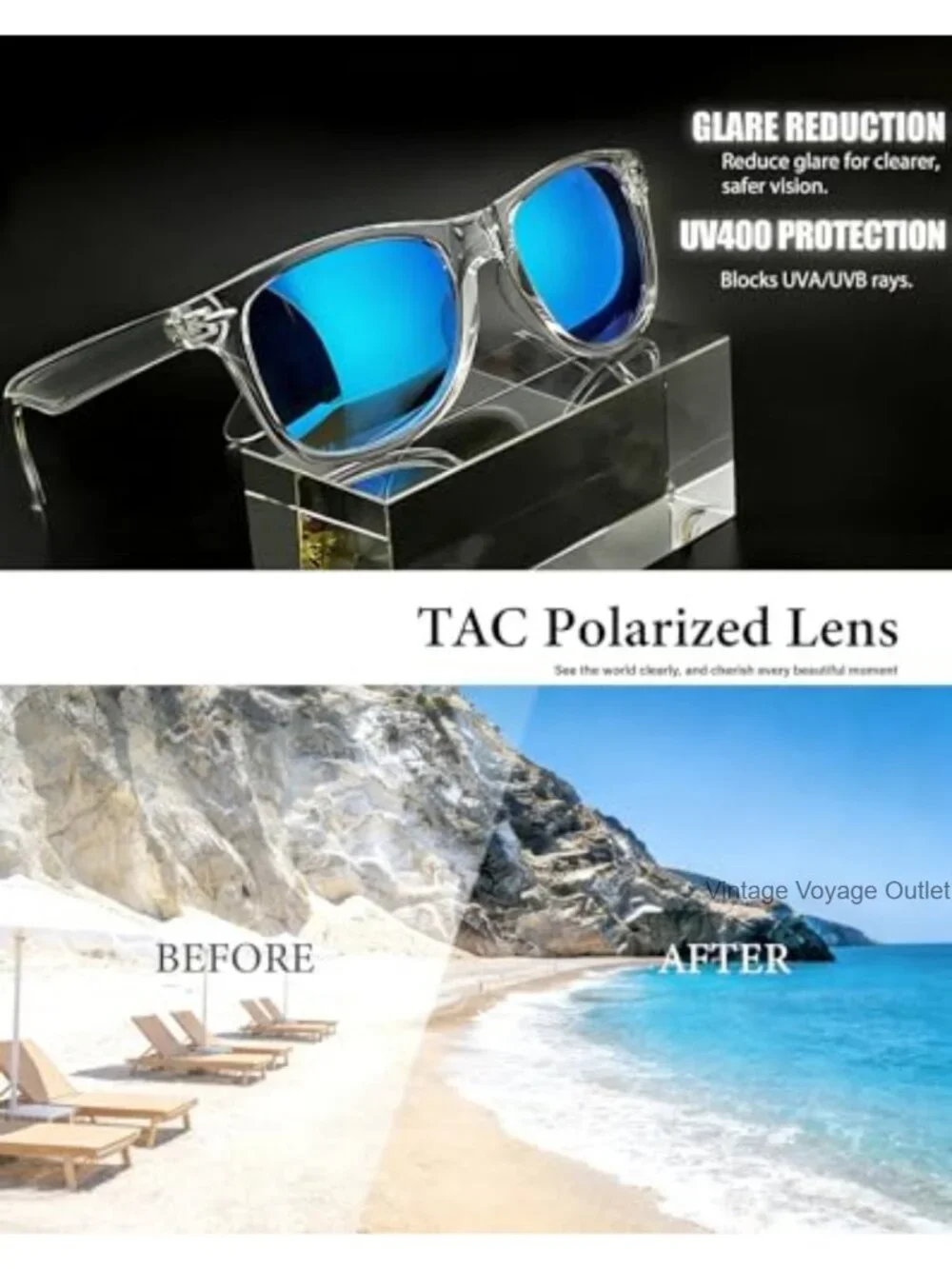 3 Pack Polarized Sunglasses UV400 Protection Square Frame Unisex Plastic